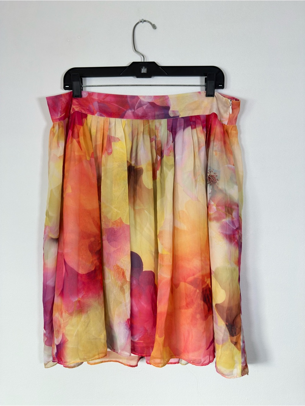Liz Claiborne Floral Midi Skirt Flowy‎ A-Line Watercolor Size 12 Artsy Comfy
